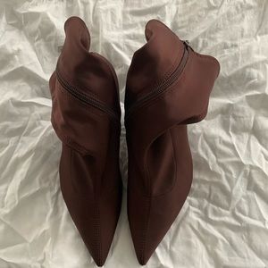 Brown Zara cloth booties size 38